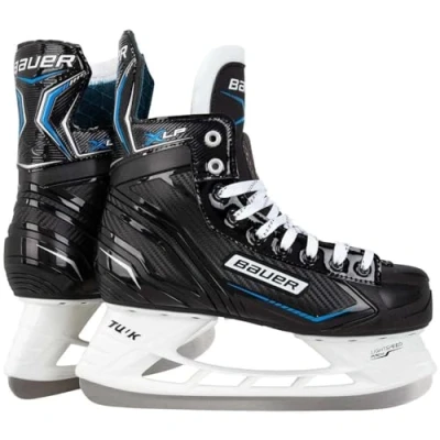Image of BAUER Men&#039;s S21 X Lp Skate Sr Field Hockey Shoe, Schwarz/Weiss/Blau/Silber, 10 UK