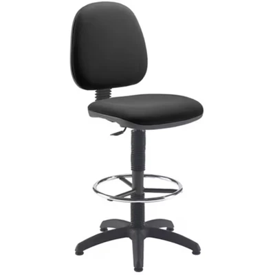 Image of Lincoln Draughtsmans Chair Fixed Charcoal Fabric