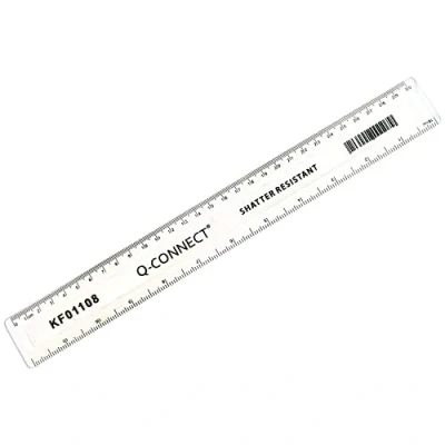 Image of Q Connect 300mm Ruler Shatterproof Clear