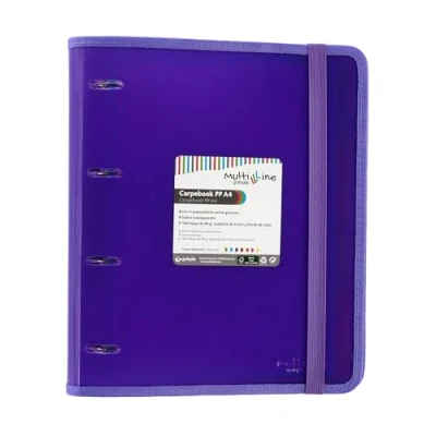 Image of Grafoplás 88100035 Carpeblock with 4 Rings, Refill and Dividers, A4, Violet, Ruled Polypropylene, Carpebook Multiline