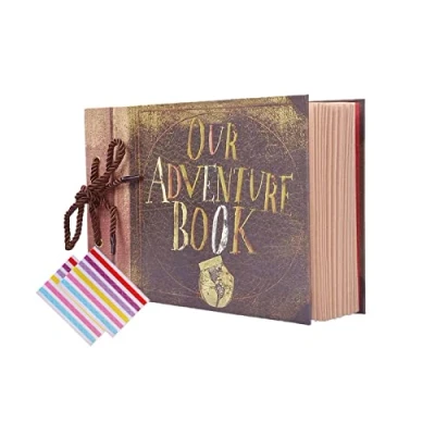 Image of PELLYDA Our Adventure Book Photo Album Scrapbooking DIY 30 x 19 cm Memory 80 Pages with Travel Album, Valentine&#039;s Day Gift, Women, Kids (19 27 cm)