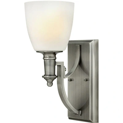 Image of Truman 1 Light Wall Antique Nickel Glass Shade, E27