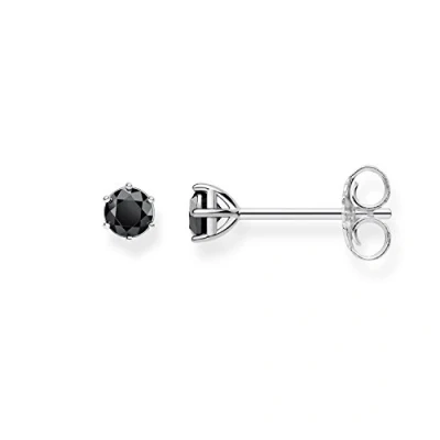 Image of Thomas Sabo Women Stud Earrings Black 925 Sterling Silver H1964 051 11