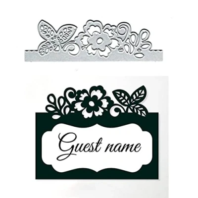 Image of Wedding Lace Edge Metal Die Cuts,Lace Flower Leaf Border Place Cutting Dies Cut Stencils DIY Scrapbooking Decorative Embossing Paper Card Making