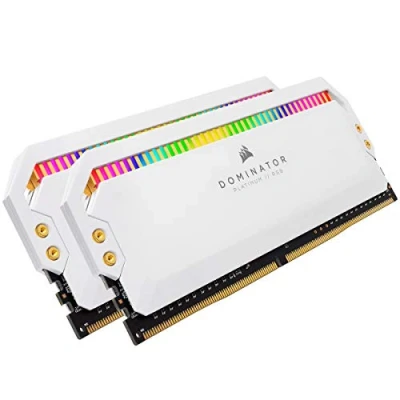 Image of Corsair Dominator Platinum RGB 16GB (2x8GB) DDR4 4000MHz C19, LED Desktop Memory (High Performance and Response Times, 12 Customisable CAPELLIX LEDs) White