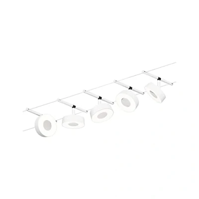 Image of Paulmann 94477 LED Rope Circle Base Set 5 x 400 lm incl. W Warm Plastic, Metal Lighting System 3000 K, Matte White, Chrome