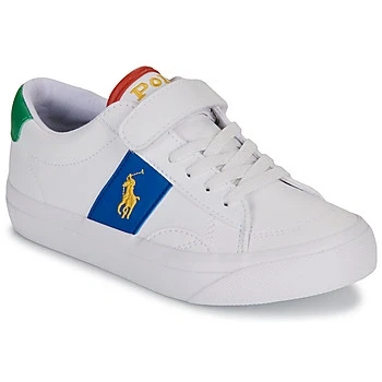 Image of Polo Ralph Lauren Ryley Unisex Trainers for kids, Size: 11.5K, White smooth/royal multi/yellow pp Pu