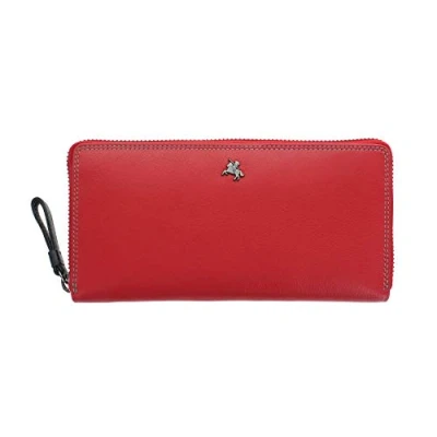 Image of VISCONTI Spectrum Collection Violet Leather Zip Around Purse RFID SP79 Red