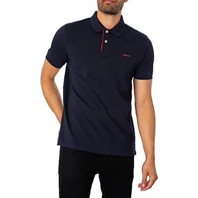 Image of GANT Contrast Rugger Polo shirt, Men&#039;s, Size: XL, Evening blue