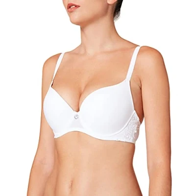 Image of Sassa Women&#039;s Dirndl Push Up Bügel bh Plain Everyday Bra, White Weiß (Weiß 00100), 36B (Manufacturer Size: 80B)