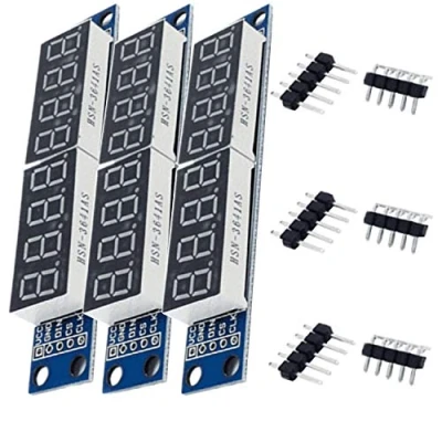 Image of AZDelivery 3 x LED TM1637 Display 8 Digits 7 Segment MAX7219 Module compatible with Arduino and Raspberry Pi including eBook