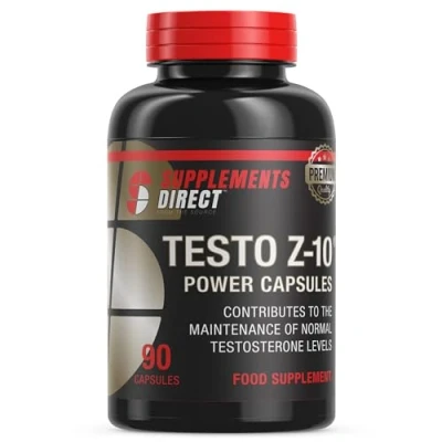 Image of Supplements Direct Testo Z10 High Strength Capsules 90 Testosterone for Men Zinc Muscle Boosters Performance &amp; Endurance