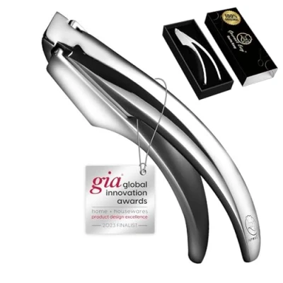 Image of Garlic Press Stainless Steel, No Need to Peel Mincer Tool for Fine Garlic, Detachable Easy Cleaning, Presser and Masher, Dishwasher Safe Crusher with 5 Year Warranty