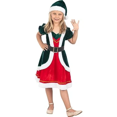 Image of Funidelia Deluxe Elf Costumes for girl Christmas Costume kids accessory fancy dress &amp; props Halloween, carnival parties Size 7 9 years Green