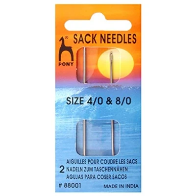 Image of Pony Sack Needles: Size 4/0 and 8/0, Alloy Steel, Multicolor, 4.5 x 2.8 9.8 cm