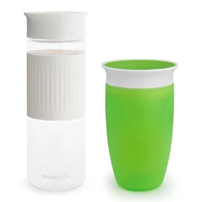 Image of Munchkin® Miracle® 360 Spill Proof Sippy Cups, 24 and 10 Ounce, 2 Pack, Green/White Toddler Adult Set