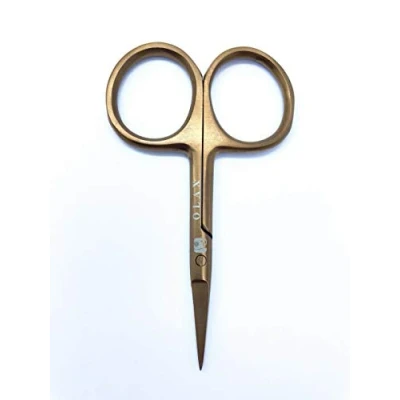 Image of OLAX Tungsten Carbide Fine Tip Rose Gold Scissors for fishing, sewing, art, craft, 4 inches, 9cm