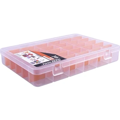 Image of 10.5&quot; Beta Organiser 36 Compartment. Perfect for DIY tools and small parts. With removable separators transparent lid