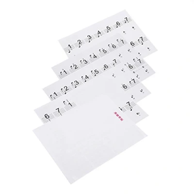 Image of Piano Keyboard Sticker, Removable 88 Keys Electronic Note White Stickers Labels for Beginners(Transparent)