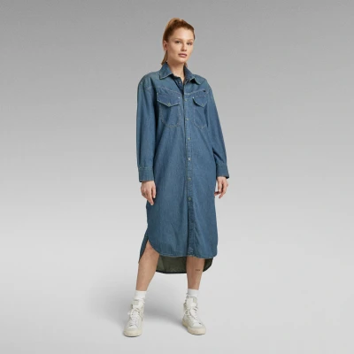 Image of G STAR RAW Women&#039;s Denim Shirt Kleid, blue (antique faded cricket D22987 D311 D889), L