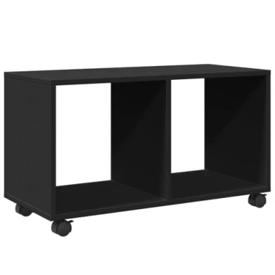 Image of vidaXL Rolling Cabinet Filing Black Engineered Wood, Mobile File with Swivel Wheels for Office, Living Room, Bedroom 72x33x42.5 cm