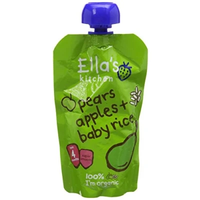 Image of Ella&#039;s Kitchen, Stage 1 Organic Apple and Pear Baby Rice 120 g, (Pack of 7)