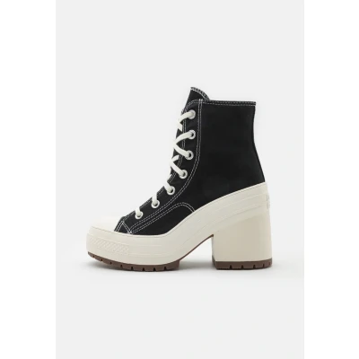 Image of Converse Chuck 70 DE LUXE HEEL Platform ankle boots, Women&#039;s, Size: 8.5, Black Textile
