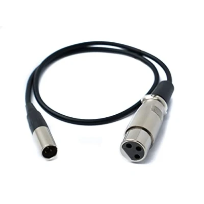 Image of System S Audio Cable 50 cm Mini XLR 3 Pin Male to Female Adapter Black