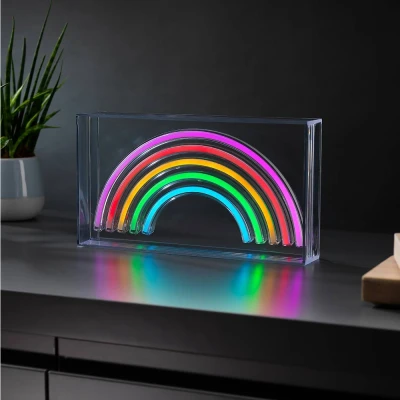 Image of #winning Rainbow Neon Light Effect Lightbox USB LED Multicolour Desk Lamp