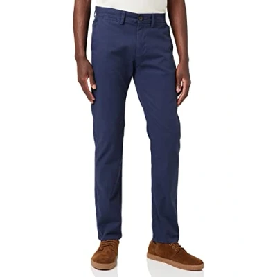 Image of TOM TAILOR Men&#039;s Travis Slim Chino 1012992, 20629 Navy Yarn Dye Structure, 31W / 32L