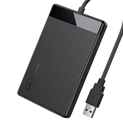 Image of EasyULT 2.5 Inch SATA to USB 3.0 Tool free External Hard Drive Enclosure, 5Gbps Support UASP, Compatible with 9.5mm &amp; 7mm 2.5&quot; I/II/III HDD SSD, Laptop, MacBook(Black)