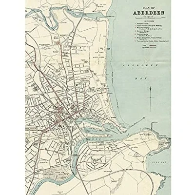 Image of Artery8 Map 1934 Aberdeen City Scotland Plan Chart Art Print Canvas Premium Wall Decor Poster Mural