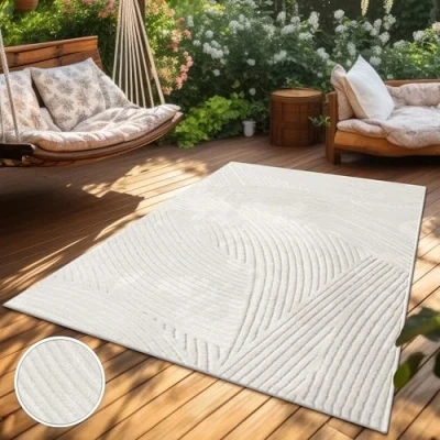 Image of Paco Home Area Rugs Livingroom Short Pile Large Rug Bedroom Scandi Pattern Aztec Monochrome, Size:160x230 cm, Colour:Cream 5