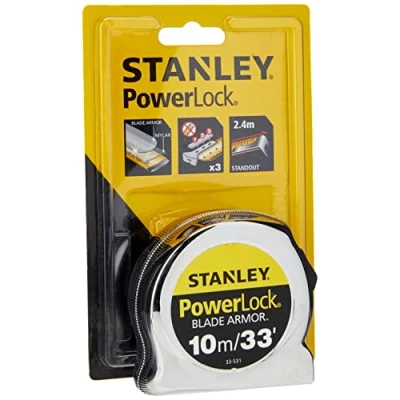 Image of STANLEY Powerlock Tape with Blade Armor, 10m/30ft, Silver