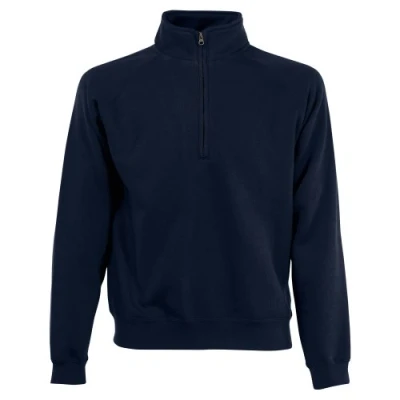 Image of Fruit of the Loom Mens Zip Neck Sweatshirt (L) (Deep Navy)