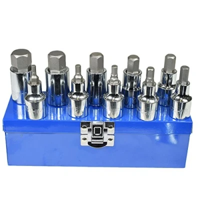 Image of 1/2&quot; Drive Hex/Allen Key bit Socket Set Metric Sizes 4mm 19mm AT659