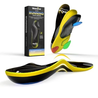 Image of Welnove Professional Running Sport Insoles Medium Arch Support Inserts for Plantar Fasciitis Men and Women, Orthotic Shoe