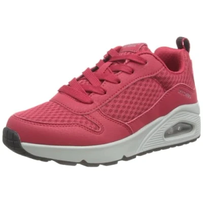 Image of Skechers Boy&#039;s 403667l Red Trainers, Synthetic Textile Light Gray Trim, 11 UK