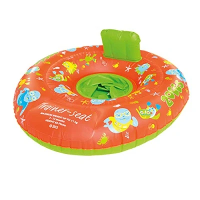 Image of Zoggs Unisex Child Zoggy Baby Inflatable Swim Seat Trainer Orange/Green, 0 12 months/0 11 kg