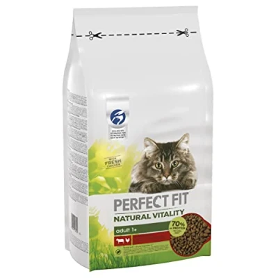 Image of Perfect Fit Natural Vitality Dry Cat Food Adult 1+ Complete for Cats from 1 Year Old, Rich in Beef and Chicken 6 kg (Pack of 1)
