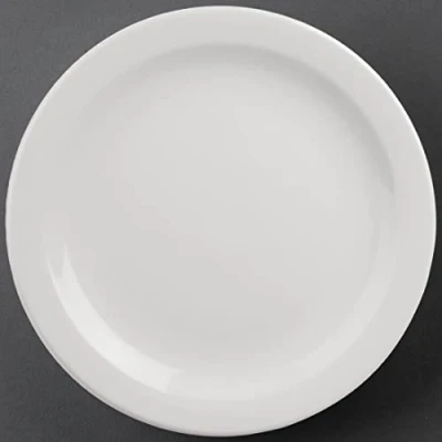Image of Olympia Athena Hotelware CF365 Hotel ware Narrow Rimmed Plate, 284 mm Diameter, 11&quot; (Pack of 6), White