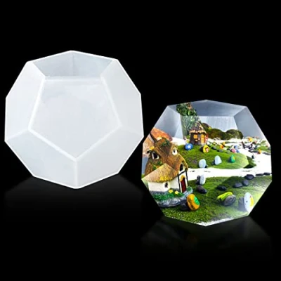 Image of Rolin Roly Resin Polyhedron Mould Pentagon Sphere Silicone Moulds Geometry Crystal Epoxy Mold Gem Stone Jewelry Molds Dried Flower Filling DIY Craft for Home Decoration