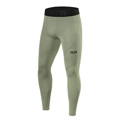Image of TCA Boys Pro Performance Compression Leggings Thermal Base Layer Tights Army, 10 12 Years
