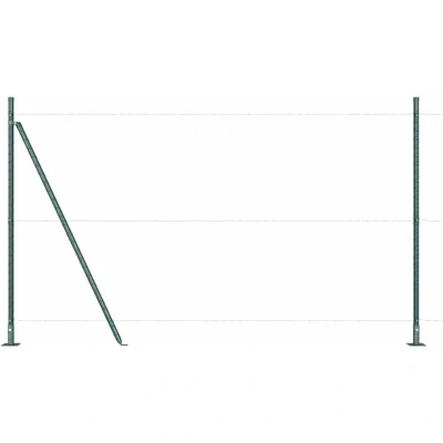 Image of vidaXL Fence Posts with Base Plates 7 pcs Ø32mm 83,5cm Galvanised Steel
