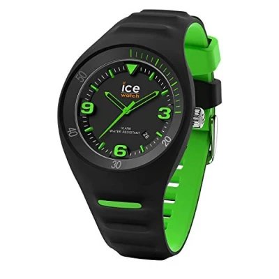 Image of ICE WATCH P. Leclercq Black Green Men&#039;s Wristwatch With Silicon Strap 017599 (Medium)