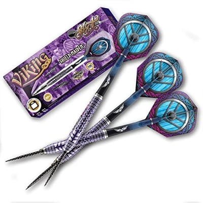 Image of Shot! Darts Viking Shield Maiden Steel Tip Dart Set 23gm Front Weighted 90% Tungsten Barrels