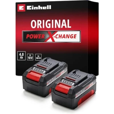 Image of Einhell Power x Change 18V, 4.0Ah Lithium Ion Battery Twin Pack 2 4,0Ah Batteries Universally Compatible With All PXC Tools And Garden Machines