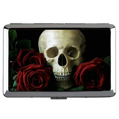 Image of Cigarette Case King Size,Skull,Rose,Still Life Credit ID Card Holder