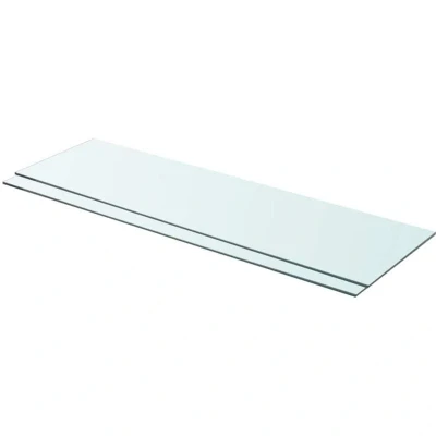 Image of vidaXL Shelves 2 pcs Panel Glass Clear 90x25 cm