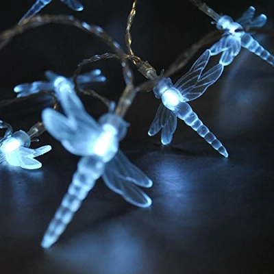 Image of LightsGo 20 Battery Powered Dragonfly LED Fairy String Lights (Cool White)